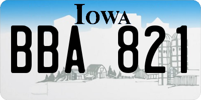 IA license plate BBA821