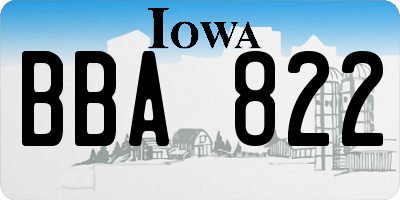 IA license plate BBA822