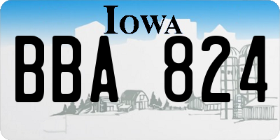 IA license plate BBA824