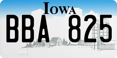 IA license plate BBA825