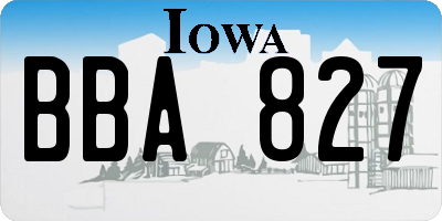 IA license plate BBA827