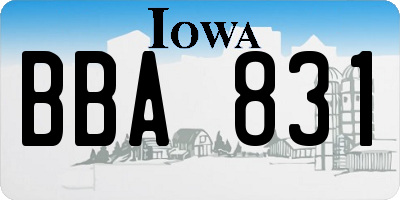 IA license plate BBA831