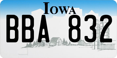 IA license plate BBA832