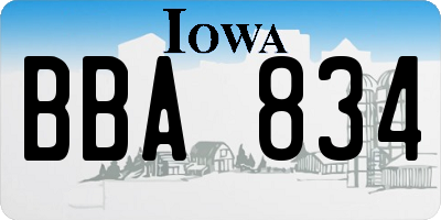 IA license plate BBA834
