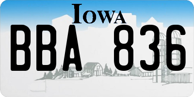 IA license plate BBA836