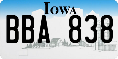 IA license plate BBA838