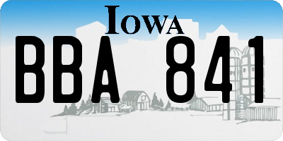 IA license plate BBA841