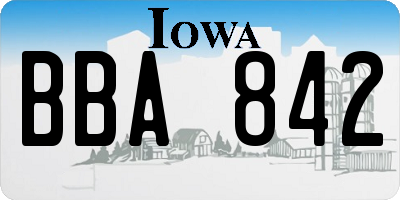IA license plate BBA842