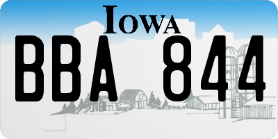 IA license plate BBA844