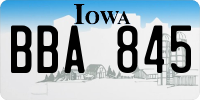 IA license plate BBA845