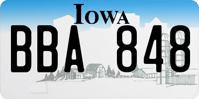 IA license plate BBA848