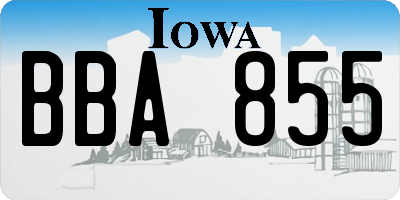 IA license plate BBA855