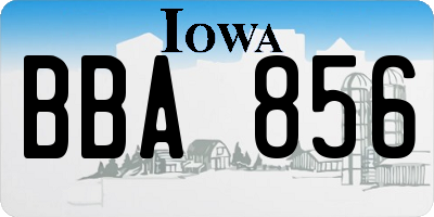 IA license plate BBA856