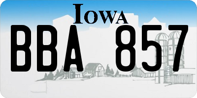IA license plate BBA857