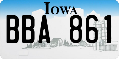 IA license plate BBA861