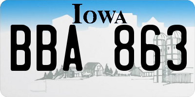 IA license plate BBA863