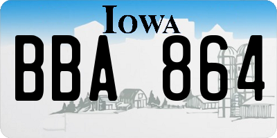 IA license plate BBA864