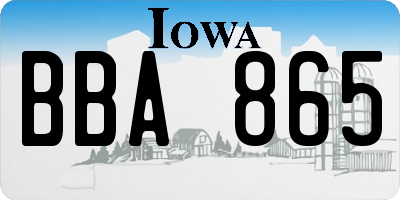 IA license plate BBA865