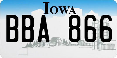 IA license plate BBA866