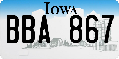 IA license plate BBA867