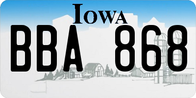 IA license plate BBA868