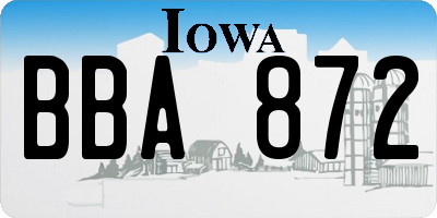 IA license plate BBA872