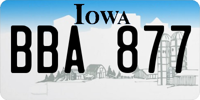 IA license plate BBA877