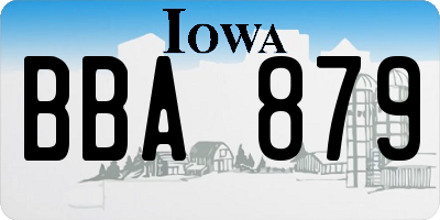 IA license plate BBA879