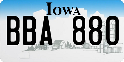 IA license plate BBA880