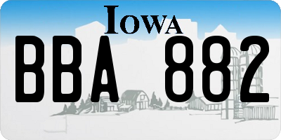 IA license plate BBA882