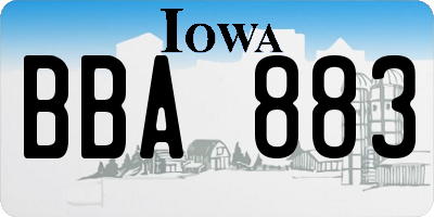 IA license plate BBA883