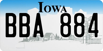 IA license plate BBA884