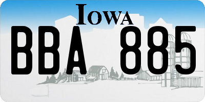 IA license plate BBA885