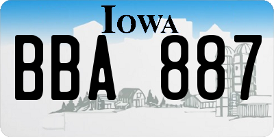 IA license plate BBA887