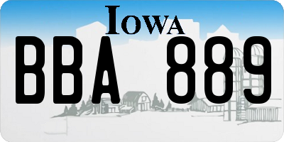 IA license plate BBA889