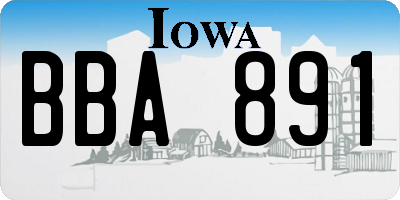 IA license plate BBA891