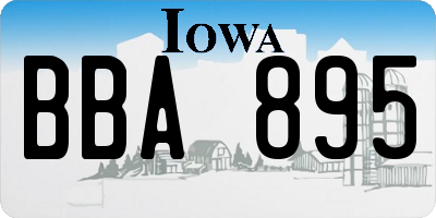 IA license plate BBA895