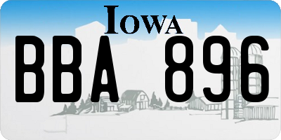 IA license plate BBA896