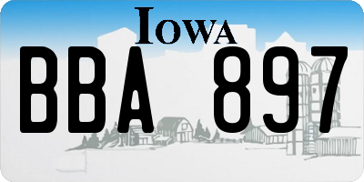 IA license plate BBA897