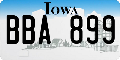 IA license plate BBA899
