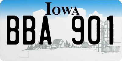 IA license plate BBA901