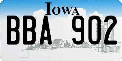 IA license plate BBA902