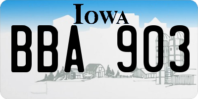 IA license plate BBA903