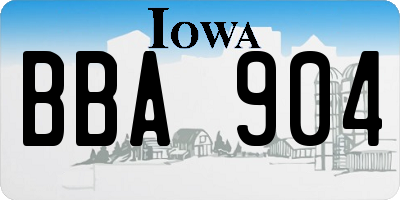 IA license plate BBA904
