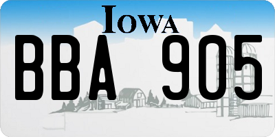 IA license plate BBA905