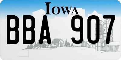 IA license plate BBA907