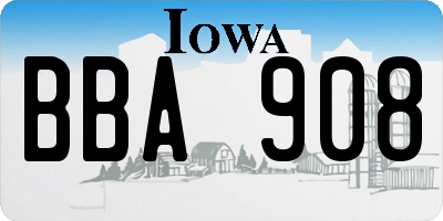 IA license plate BBA908
