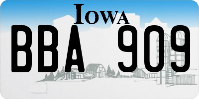 IA license plate BBA909