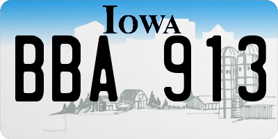 IA license plate BBA913