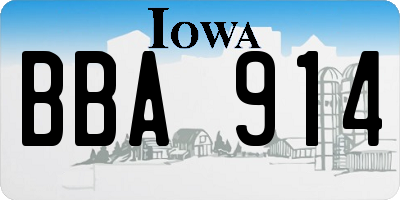 IA license plate BBA914